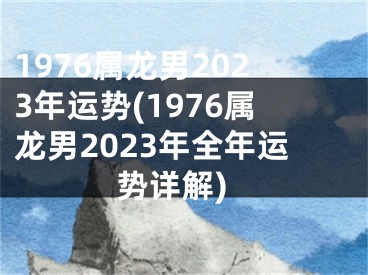1976属龙男2023年运势(1976属龙男2023年全年运势详解)