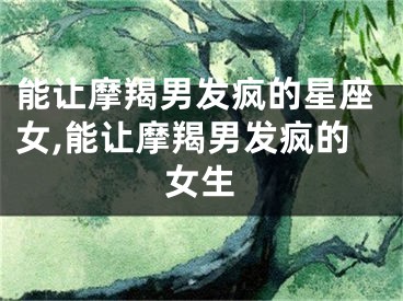 能让摩羯男发疯的星座女,能让摩羯男发疯的女生