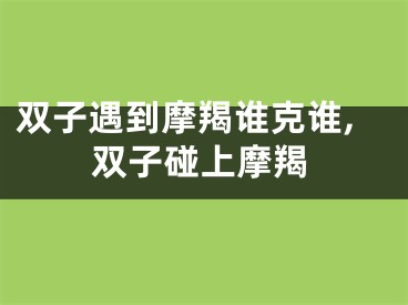 双子遇到摩羯谁克谁,双子碰上摩羯