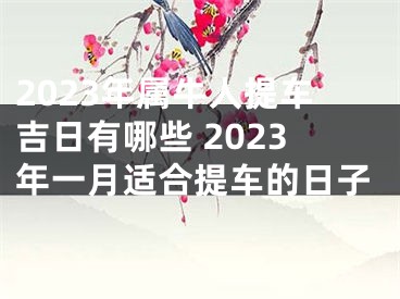 2023年属牛人提车吉日有哪些 2023年一月适合提车的日子