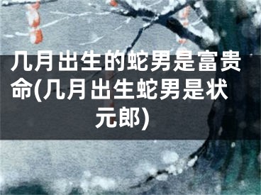 几月出生的蛇男是富贵命(几月出生蛇男是状元郎)