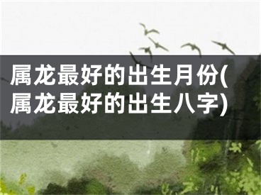 属龙最好的出生月份(属龙最好的出生八字)