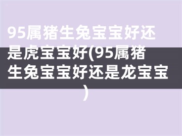95属猪生兔宝宝好还是虎宝宝好(95属猪生兔宝宝好还是龙宝宝)