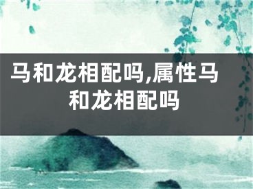 马和龙相配吗,属性马和龙相配吗