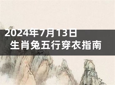 2024年7月13日生肖兔五行穿衣指南