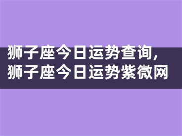 狮子座今日运势查询,狮子座今日运势紫微网