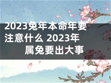 2023兔年本命年要注意什么 2023年属兔要出大事