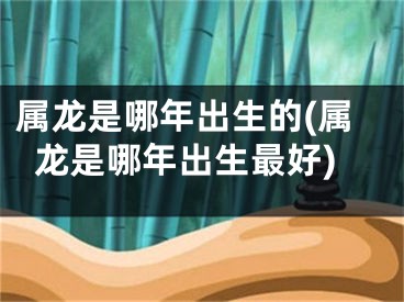属龙是哪年出生的(属龙是哪年出生最好)