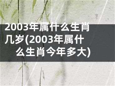 2003年属什么生肖几岁(2003年属什么生肖今年多大)