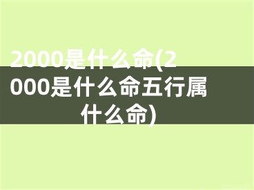 2000是什么命(2000是什么命五行属什么命)