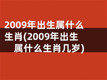 2009年出生属什么生肖(2009年出生属什么生肖几岁)