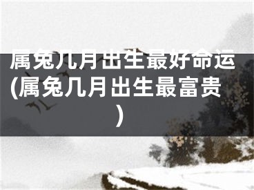 属兔几月出生最好命运(属兔几月出生最富贵)