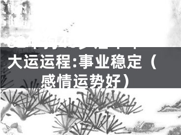 82年狗40岁后十年大运运程:事业稳定（感情运势好）