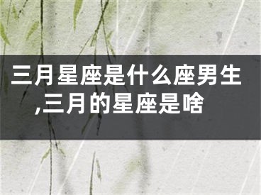 三月星座是什么座男生,三月的星座是啥