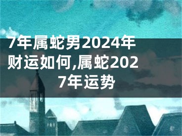 7年属蛇男2024年财运如何,属蛇2027年运势