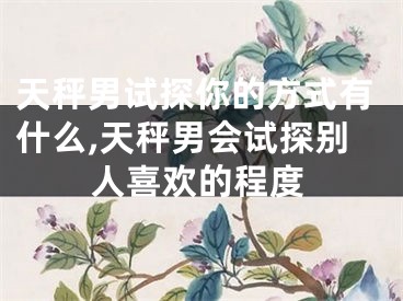 天秤男试探你的方式有什么,天秤男会试探别人喜欢的程度