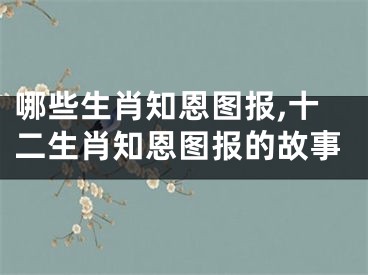 哪些生肖知恩图报,十二生肖知恩图报的故事