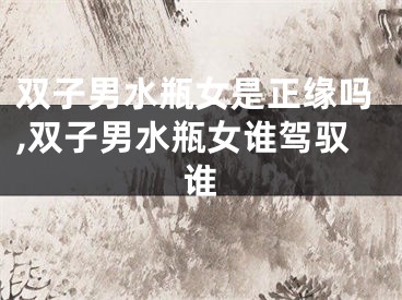 双子男水瓶女是正缘吗,双子男水瓶女谁驾驭谁