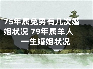 75年属兔男有几次婚姻状况 79年属羊人一生婚姻状况