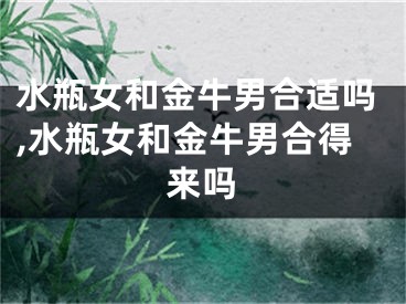 水瓶女和金牛男合适吗,水瓶女和金牛男合得来吗