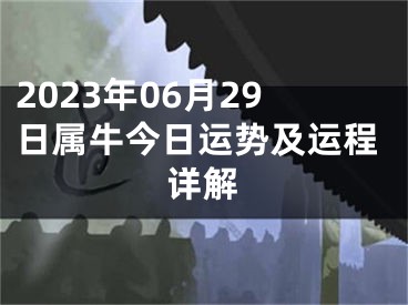 2023年06月29日属牛今日运势及运程详解