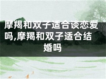 摩羯和双子适合谈恋爱吗,摩羯和双子适合结婚吗