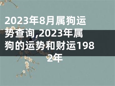 2023年8月属狗运势查询,2023年属狗的运势和财运1982年