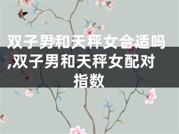 双子男和天秤女合适吗,双子男和天秤女配对指数