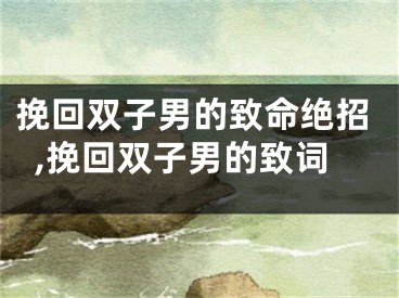 挽回双子男的致命绝招,挽回双子男的致词