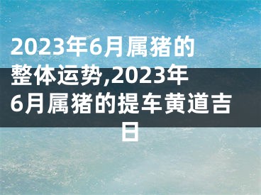 2023年6月属猪的整体运势,2023年6月属猪的提车黄道吉日