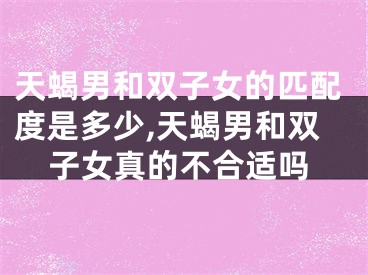 天蝎男和双子女的匹配度是多少,天蝎男和双子女真的不合适吗