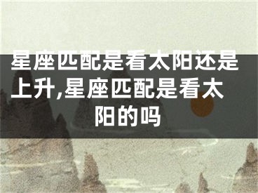 星座匹配是看太阳还是上升,星座匹配是看太阳的吗