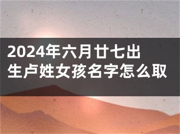 2024年六月廿七出生卢姓女孩名字怎么取