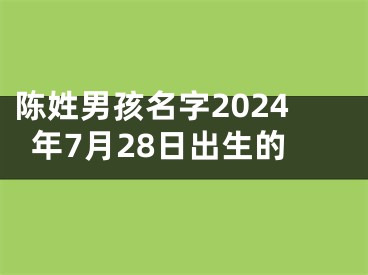 陈姓男孩名字2024年7月28日出生的