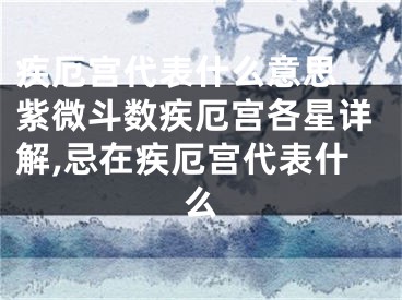 疾厄宫代表什么意思 紫微斗数疾厄宫各星详解,忌在疾厄宫代表什么