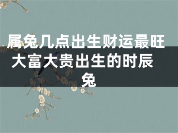 属兔几点出生财运最旺 大富大贵出生的时辰兔