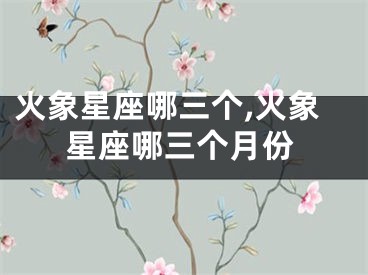 火象星座哪三个,火象星座哪三个月份