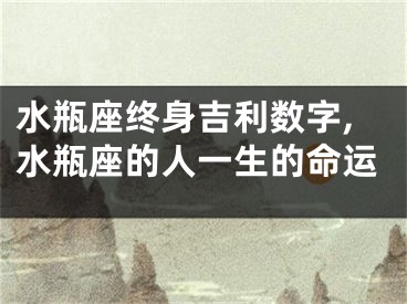 水瓶座终身吉利数字,水瓶座的人一生的命运