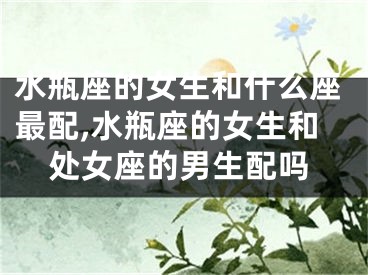 水瓶座的女生和什么座最配,水瓶座的女生和处女座的男生配吗