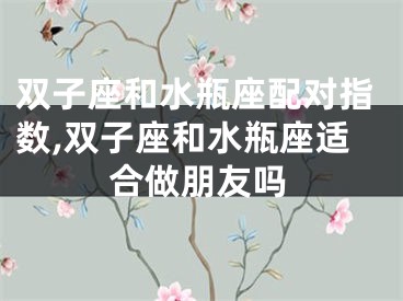 双子座和水瓶座配对指数,双子座和水瓶座适合做朋友吗