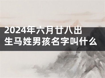 2024年六月廿八出生马姓男孩名字叫什么