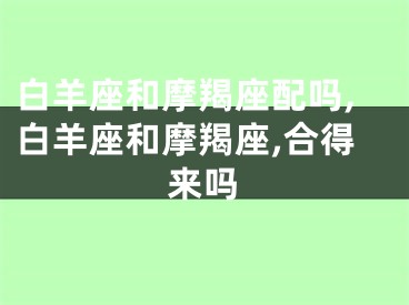 白羊座和摩羯座配吗,白羊座和摩羯座,合得来吗