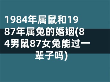 1984年属鼠和1987年属兔的婚姻(84男鼠87女兔能过一辈子吗)