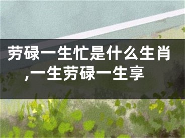 劳碌一生忙是什么生肖,一生劳碌一生享