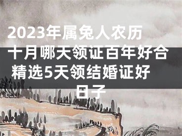 2023年属兔人农历十月哪天领证百年好合 精选5天领结婚证好日子