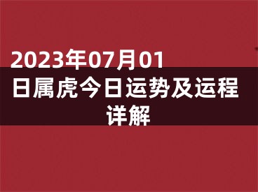 2023年07月01日属虎今日运势及运程详解