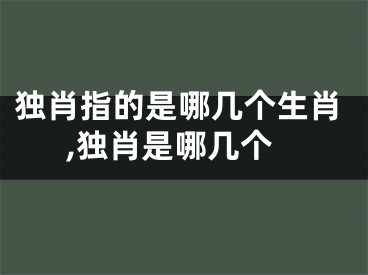 独肖指的是哪几个生肖,独肖是哪几个