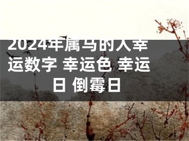 2024年属马的人幸运数字 幸运色 幸运日 倒霉日