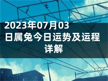 2023年07月03日属兔今日运势及运程详解