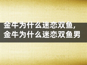 金牛为什么迷恋双鱼,金牛为什么迷恋双鱼男